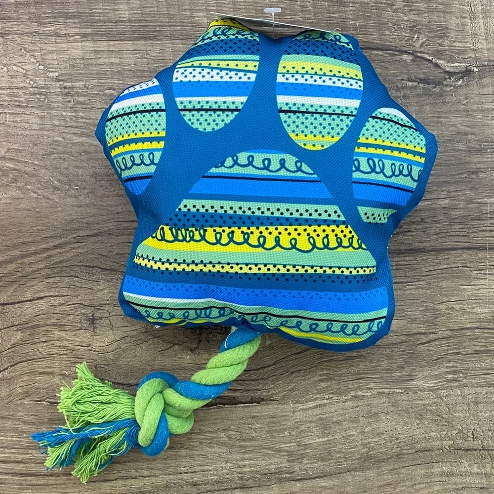Blue and Green Star-Shaped Dog Toy